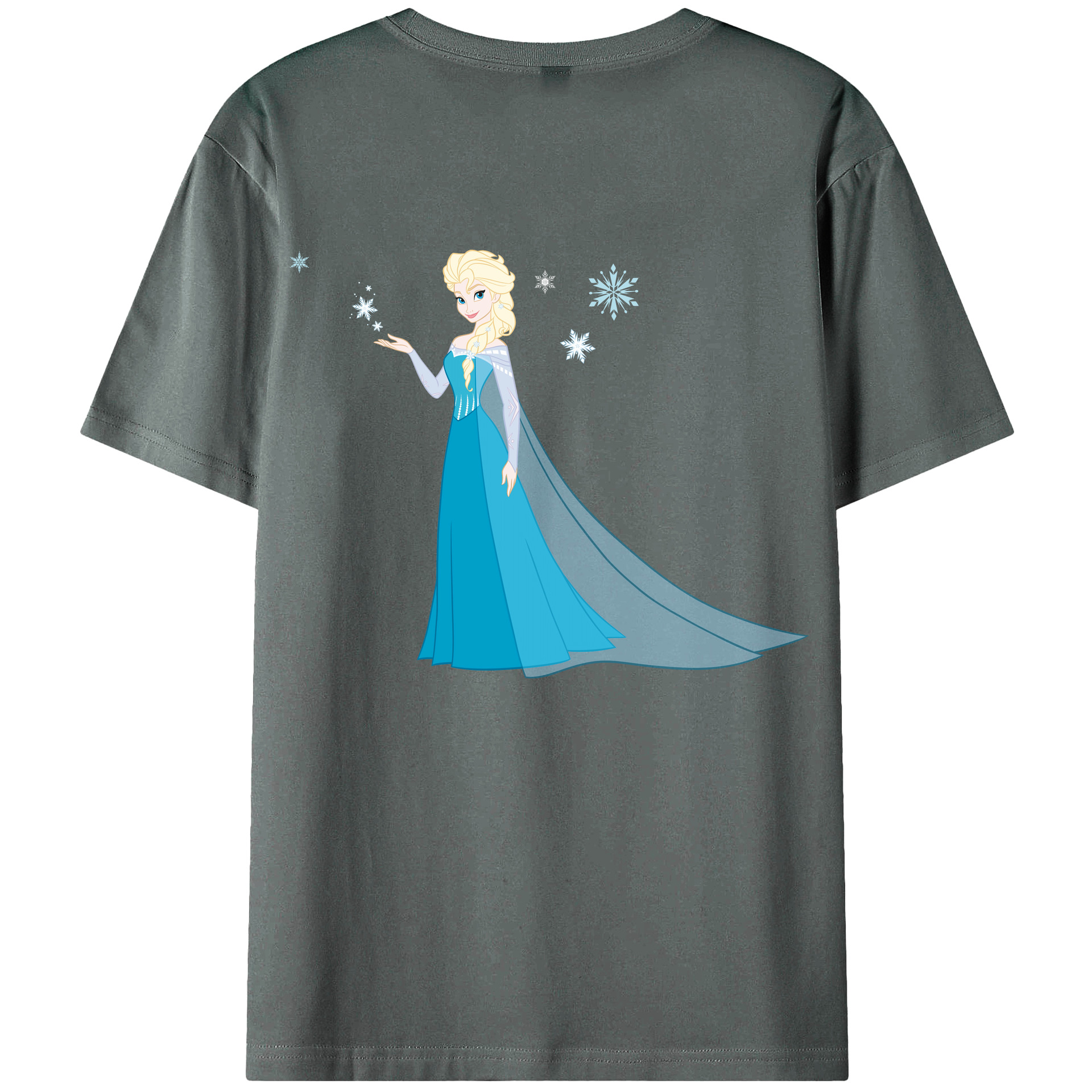 （画像用） アナと雪の女王 アンナ エルサ Frozen Anna Elsa 綿100％ メンズ半袖Tシャツ（バックプリント） 通気性